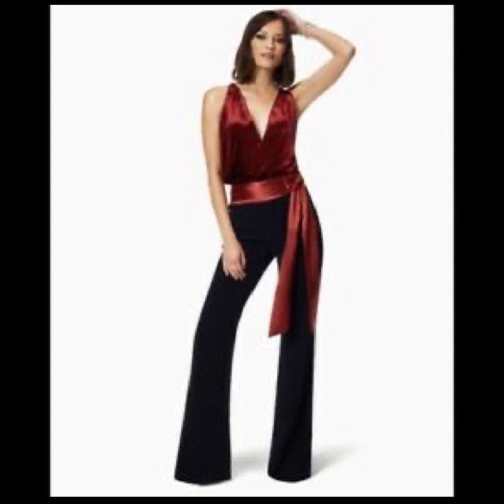 Ramy Brook Kenzy Jumpsuit Red Black Size 14